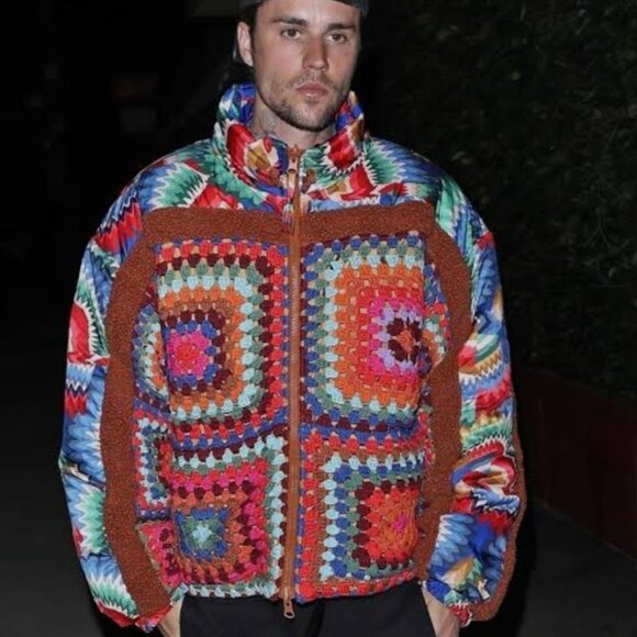 FARM Rio Reversible Patchwork Puffer Jacket with Crochet - Picture 10 of 10